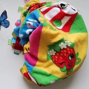 New Shopkins Icons Decorative Fleece Large Taggie Blanket 52x56 with scarf